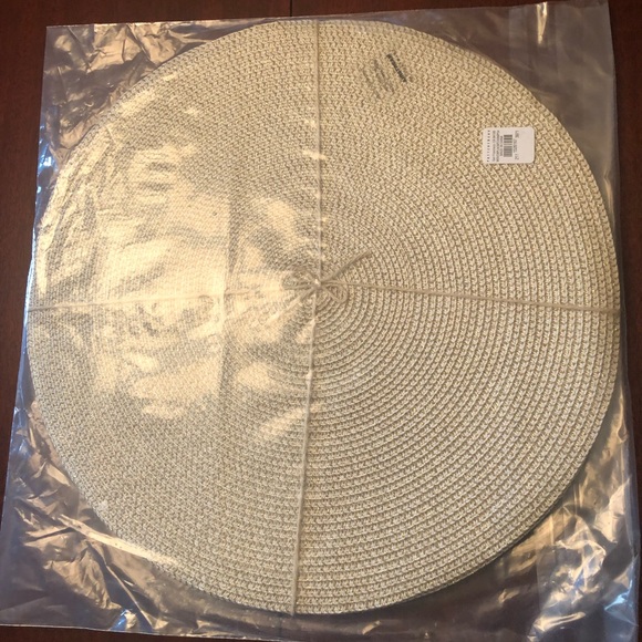 Pottery Barn Dining Pottery Barn Metallic Champagne Woven Placemats